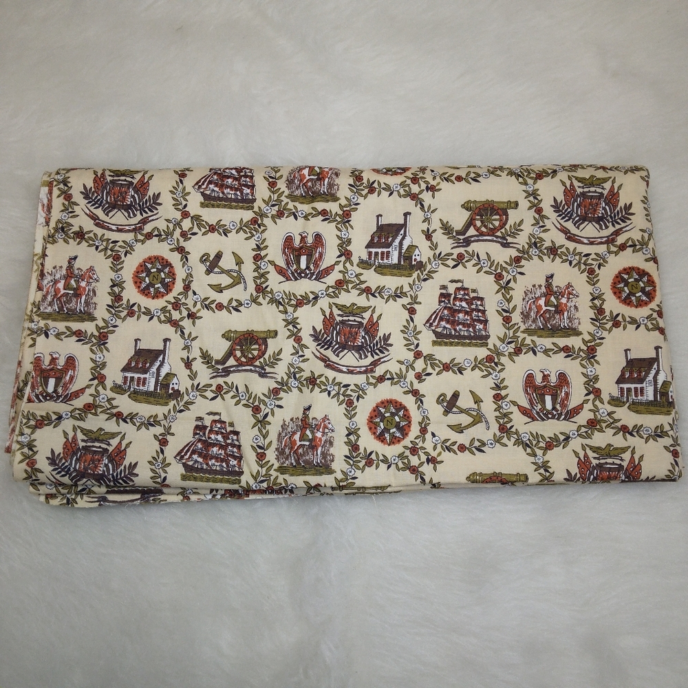 FABRIC Charming Vintage Americana Print Fabric, 4 yd x 36 in - Picture 2 of 8
